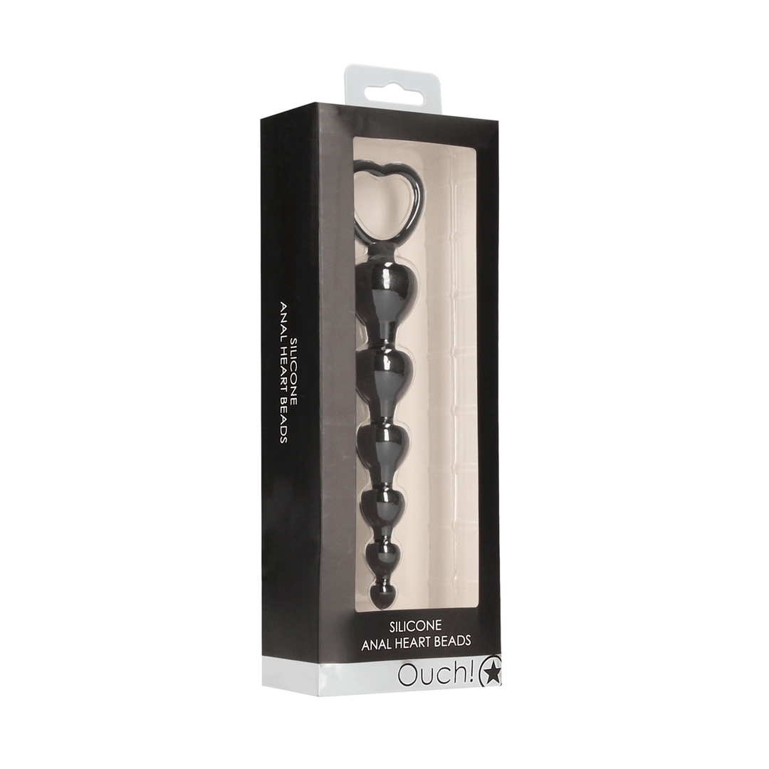 Analkette Ouch Heart mit Herzgriff Schwarz 14,3 x 2,8 cm – Ansicht 2