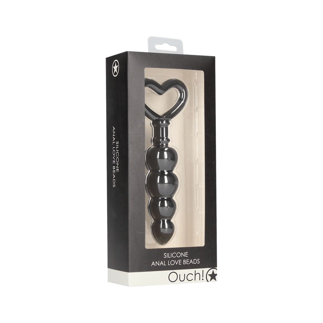 Analkette Ouch Love mit Herzgriff Schwarz 9 x 2,9 cm – Ansicht 2