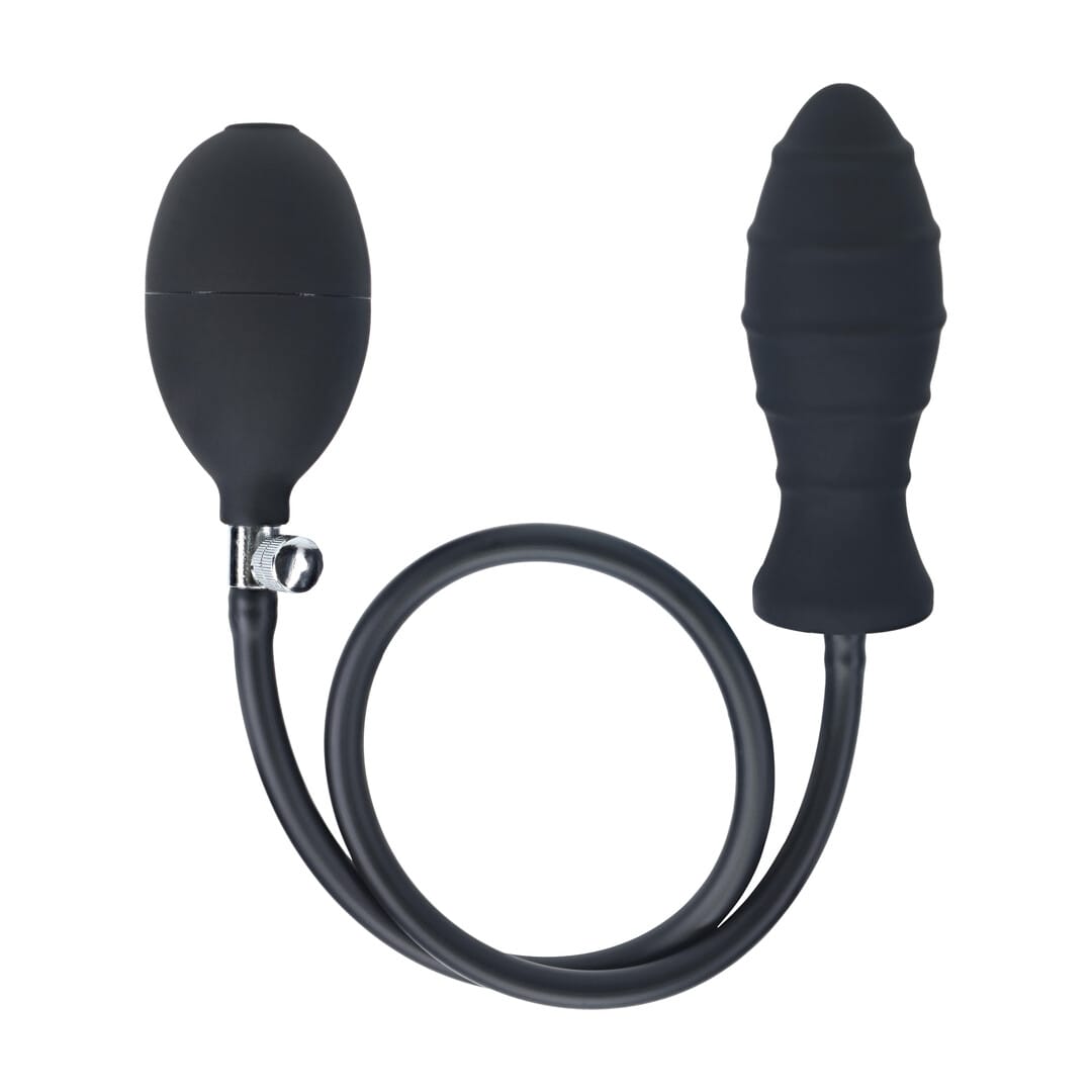 Analplug aufblasbar gerippt aus Silikon Schwarz Ø 3,8 cm – Ansicht 6