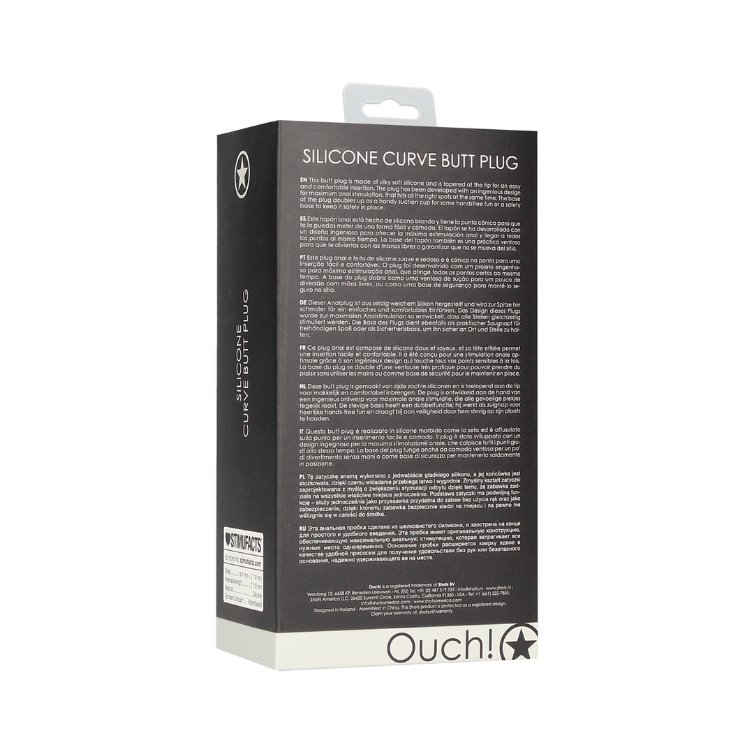 Analplug Ouch Curve gebogen aus Silikon Schwarz 11,4 x Ø 3,2 cm – Ansicht 3