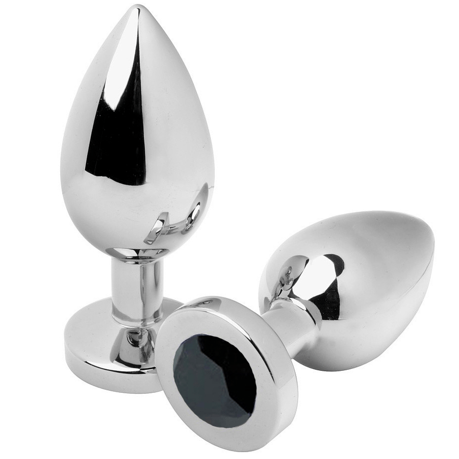 Analplug Diamant Schwarz Mittel 7,62 x 3,3 cm