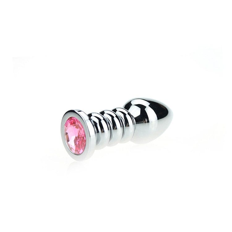Analplug gerippter Diamant 10,5 x 3,5 cm Pink