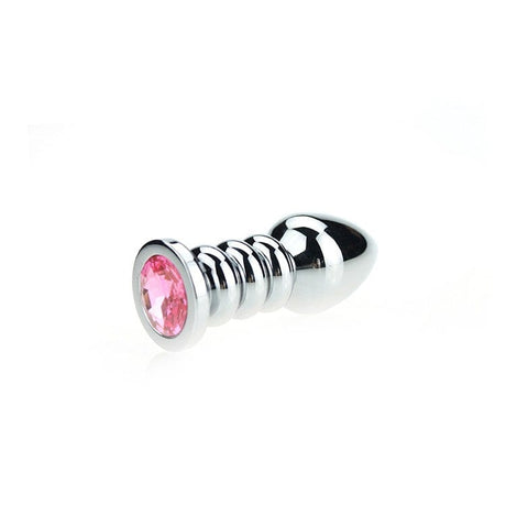 Analplug gerippter Diamant 10,5 x 3,5 cm Pink