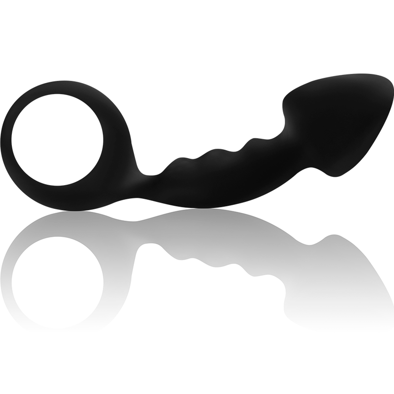 Analplug gerippter mit Ring 8 x 3 cm – Ansicht 2