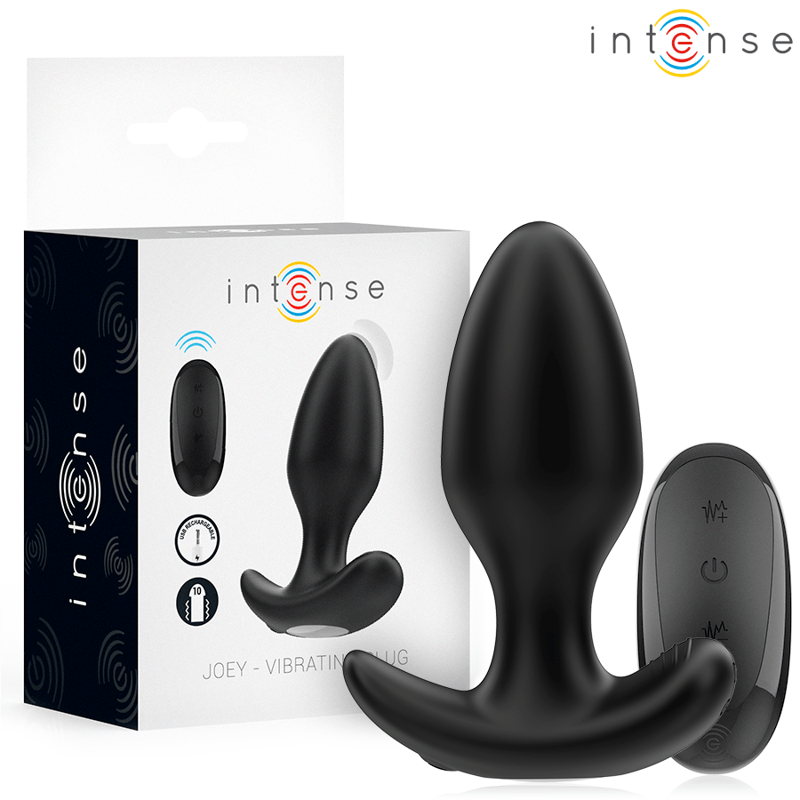 Analplug Joey Anal Plug 10 Vibrationen Schwarz Fernbedienung 10 x 3,6 cm