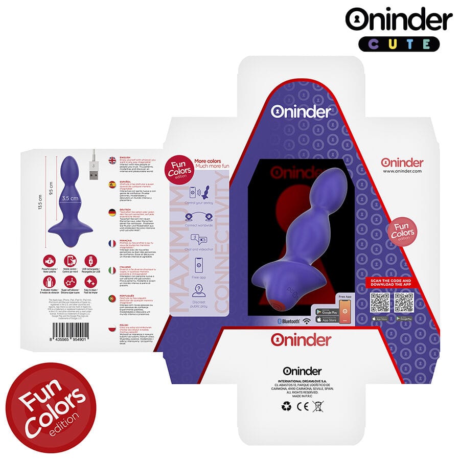 Analplug Love Butt Vibrierender -Dilatator Kostenlose Weltweite App Lila 13,5 x 3,5 cm