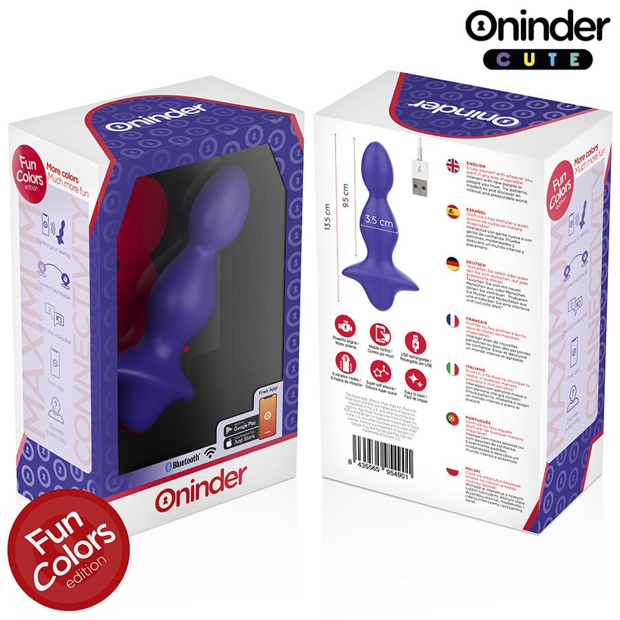 Analplug Love Butt Vibrierender -Dilatator Kostenlose Weltweite App Lila 13,5 x 3,5 cm