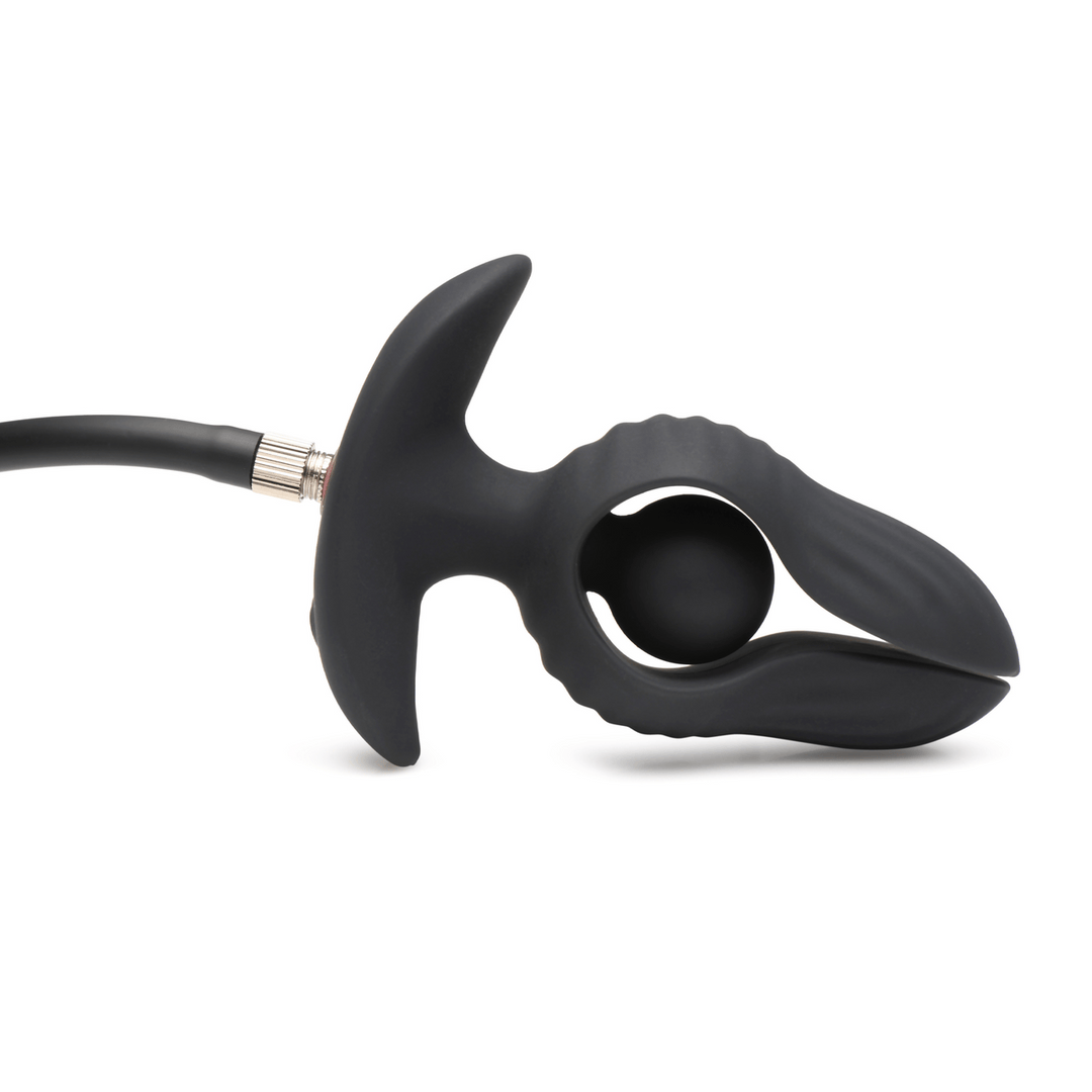 Analplug Master Series Dark Pearl Aufblasbar und Vibrierend Schwarz 10,4 cm – Ansicht 4
