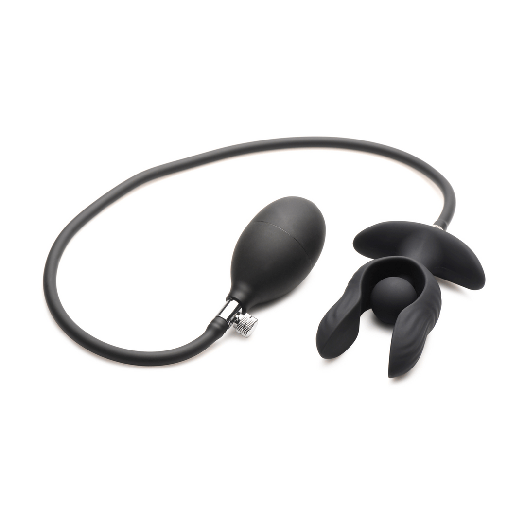 Analplug Master Series Dark Pearl Aufblasbar und Vibrierend Schwarz 10,4 cm