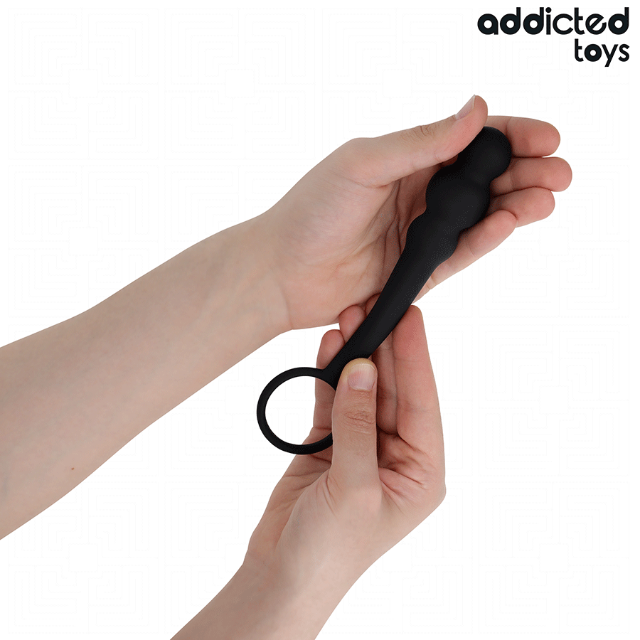 Analplug mit Hodenring Modell 1 Schwarz 7 x 3 cm