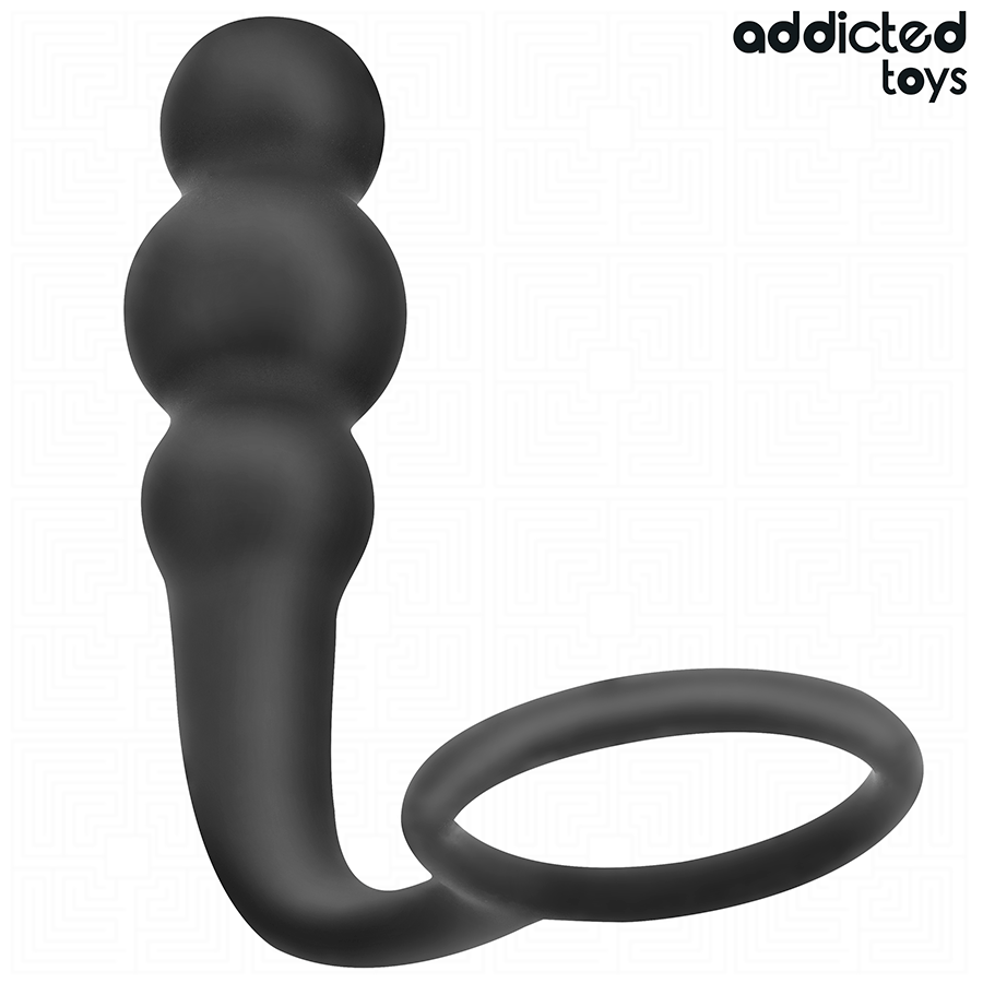 Analplug mit Hodenring Modell 1 Schwarz 7 x 3 cm