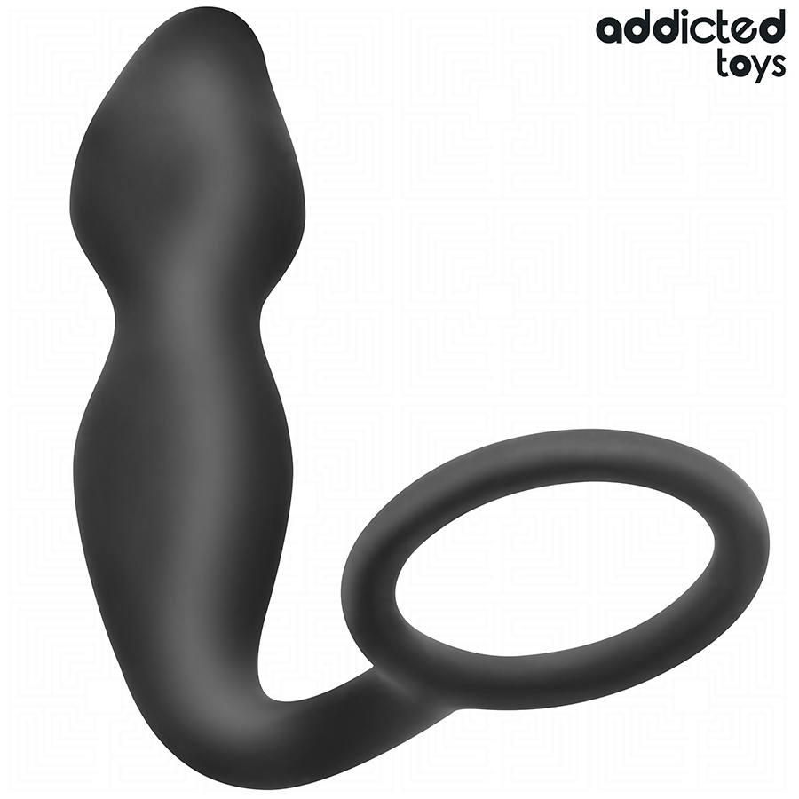 Analplug mit Hodenring Modell 2 Schwarz 10,5 x 3 cm
