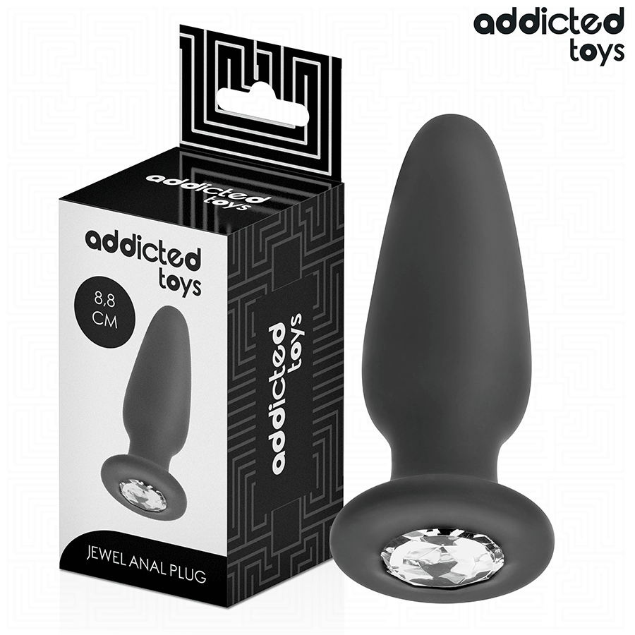 Analplug mit Juwel Größe S Schwarz 8 x 2,9 cm
