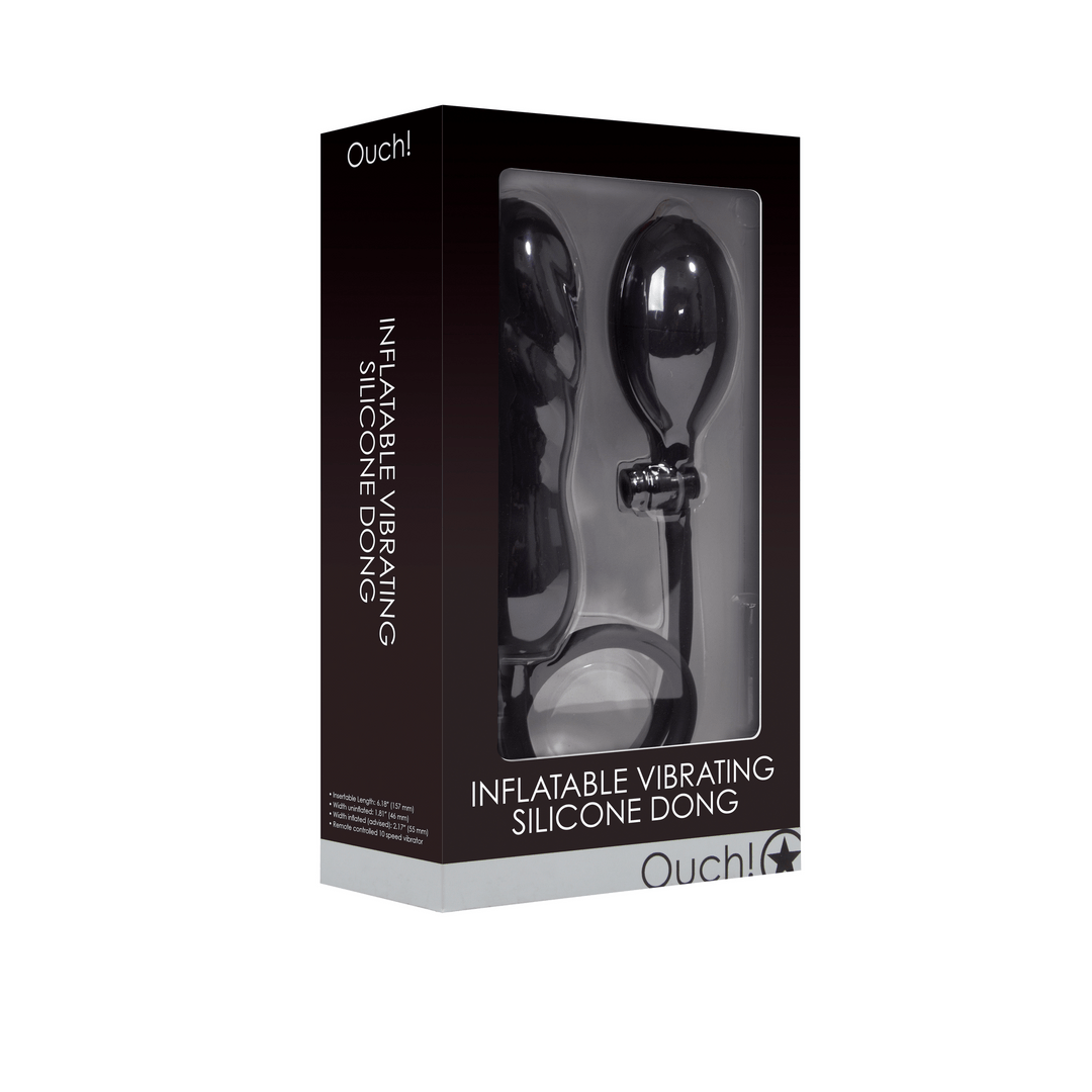 Dildo Ouch aufblasbar mit Vibration Schwarz 15,7 x Ø 4,6 cm – Ansicht 2
