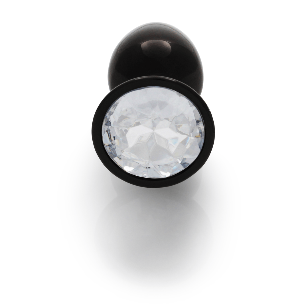 Analplug Ouch aus Metall mit rundem Stein Gunmetal-Diamant 6,2 x Ø 2,7 cm – Ansicht 5