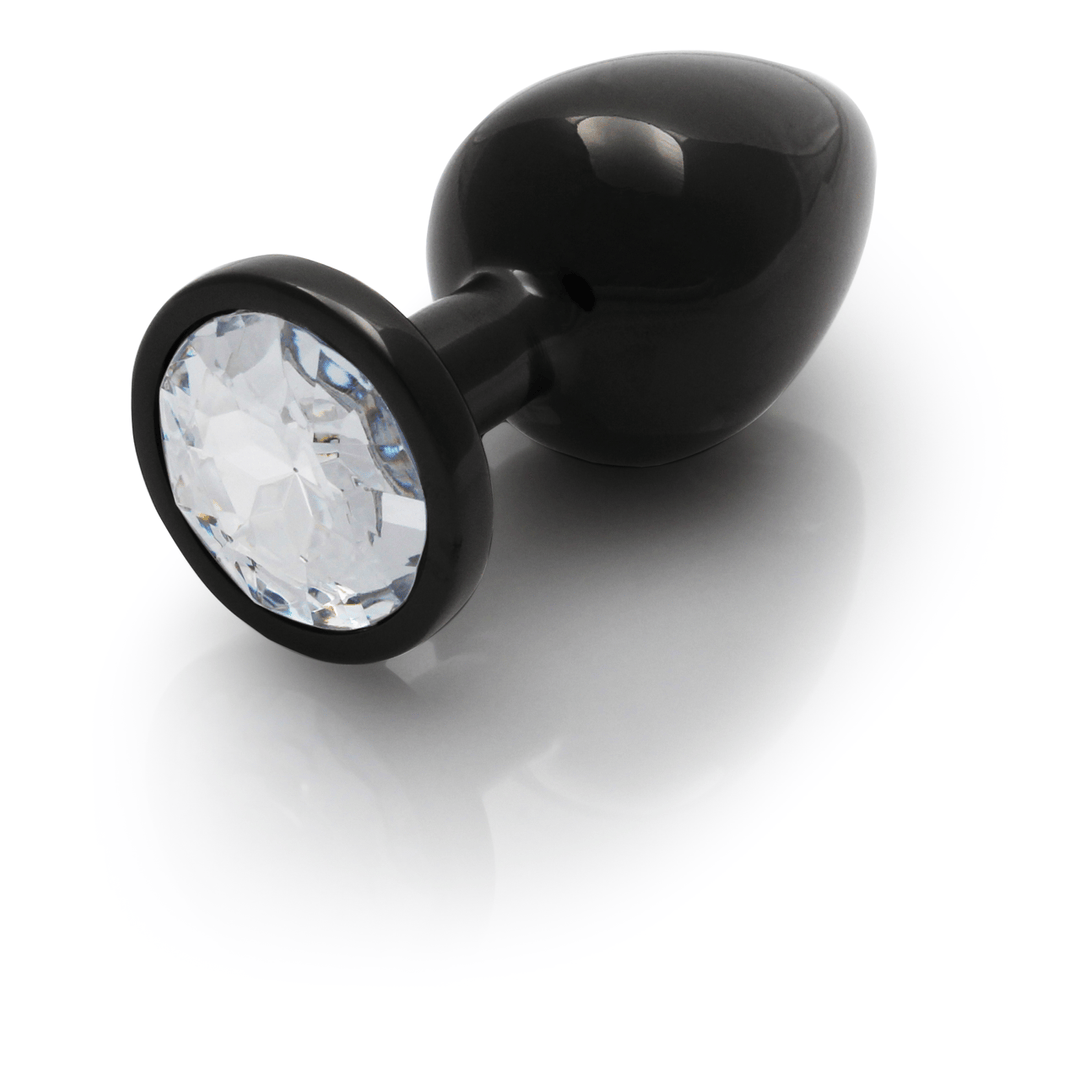Analplug Ouch aus Metall mit rundem Stein Gunmetal-Diamant 7,1 x Ø 3,4 cm – Ansicht 7