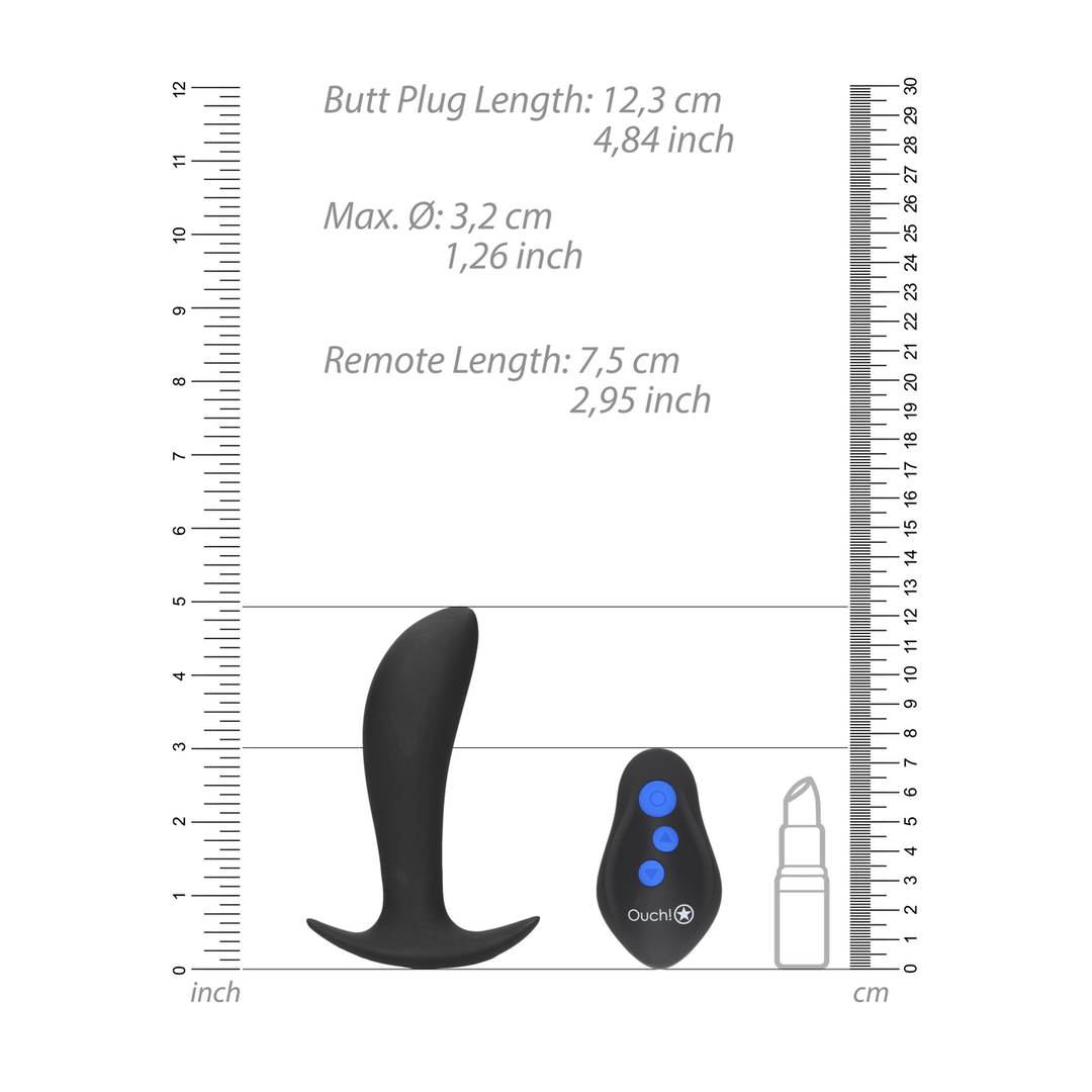 Analplug Ouch E-Stim mit Vibration Schwarz 11 x Ø 3,2 cm – Ansicht 7