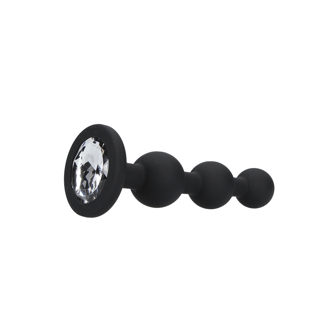 Analplug Ouch mit drei Kugeln und Stein Schwarz 9,5 x Ø 2,5 cm – Ansicht 4