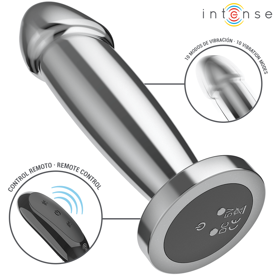 Analplug Plug 10 Vibrationen Metalldildo mit Fernbedienung S 10 cm