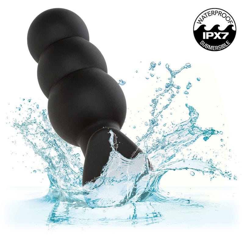 Analplug Rock Bottom Anal Plug mit Perlen 10 Vibrationen Silikon Schwarz