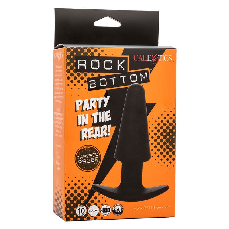 Analplug Rock Bottom Tapered Anal Plug 10 Vibraciones Silikon Schwarz