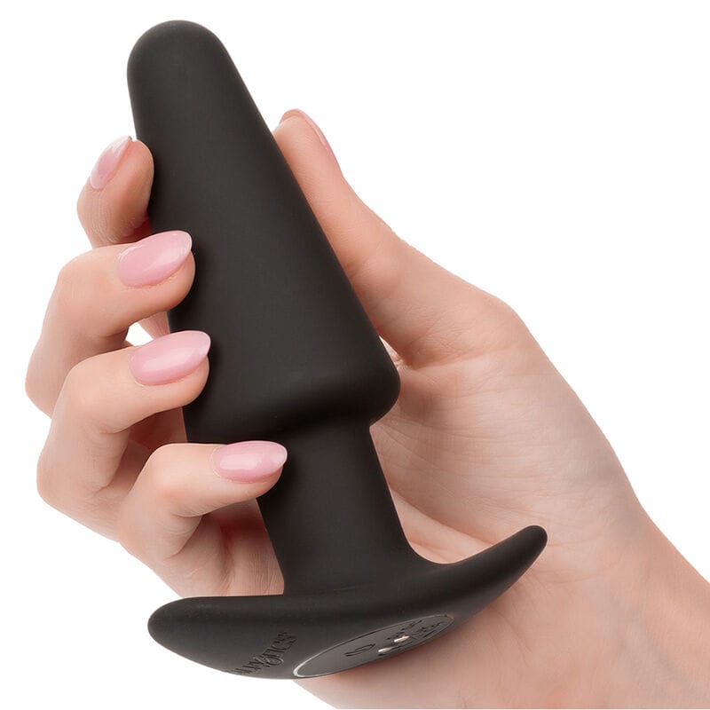 Analplug Rock Bottom Tapered Anal Plug 10 Vibraciones Silikon Schwarz