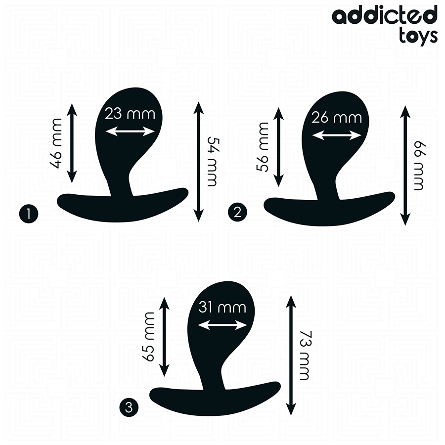 Analplug-Set 3-teilig Modell 3 Schwarz (4,6–6,5 cm)