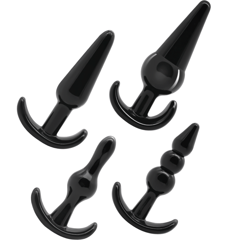 Analplug-Set 4-teilig Schwarz 9 bis 12,2 x 2,4 bis 3,7 cm – Ansicht 3