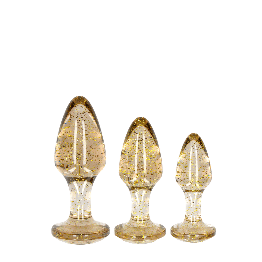 Analplug-Set Ouch aus Acryl Gold oder Silber 9,5 x Ø 4,5 cm