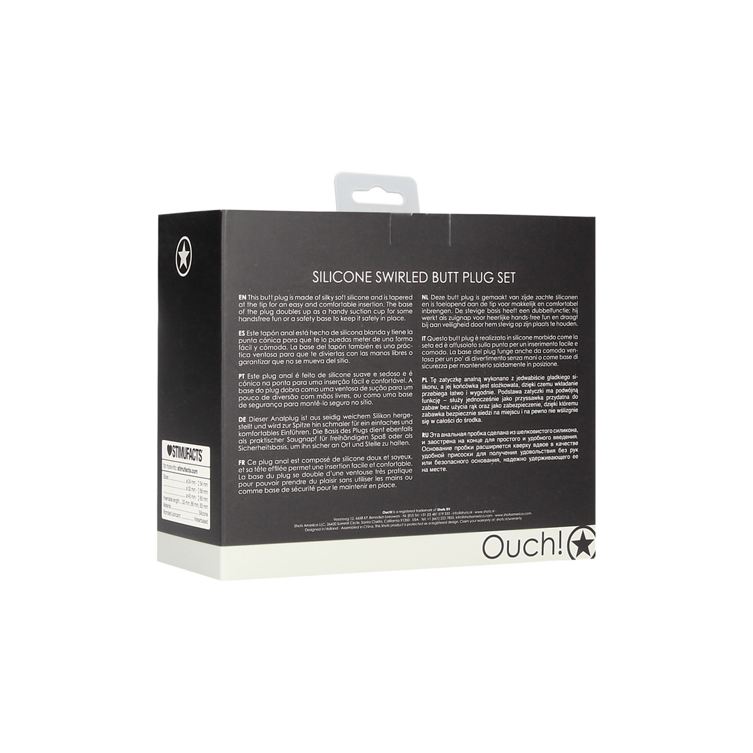 Analplug-Set Ouch gedreht aus Silikon Schwarz 8,3 x Ø 4 cm – Ansicht 3