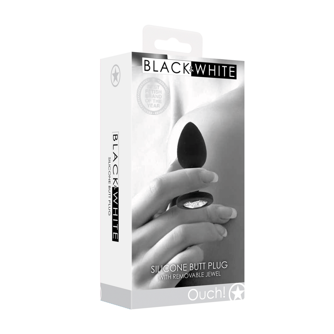 Analplug Ouch mit abnehmbarem Stein Schwarz 7,3 x Ø 3,2 cm – Ansicht 2