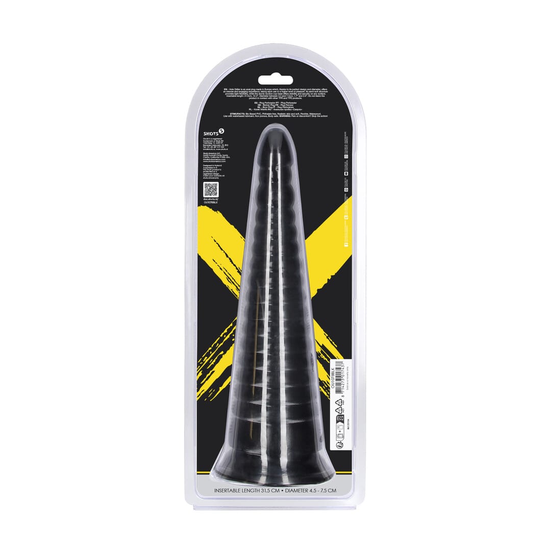 Analplug Ouch Twisted Vortex aus PVC Schwarz 30 x Ø 9 cm – Ansicht 3