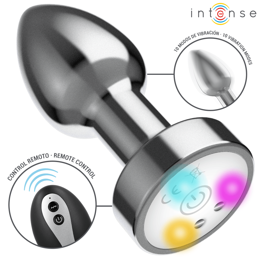 Analplug vibrierender aus Metall mit LED-Leuchten und Fernbedienung M – Ansicht 2