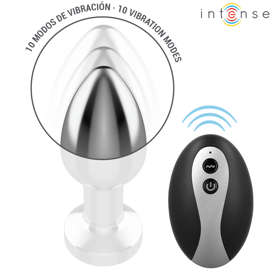 Analplug vibrierender aus Metall mit LED-Leuchten und Fernbedienung S – Ansicht 4
