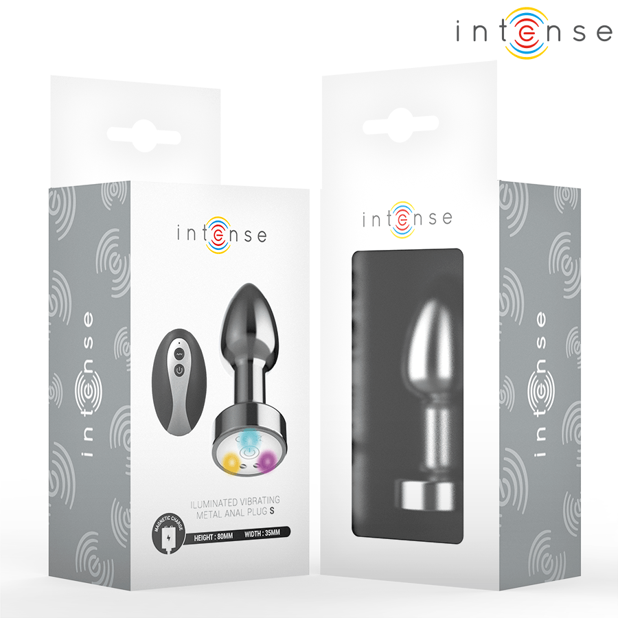 Analplug vibrierender aus Metall mit LED-Leuchten und Fernbedienung S – Ansicht 3
