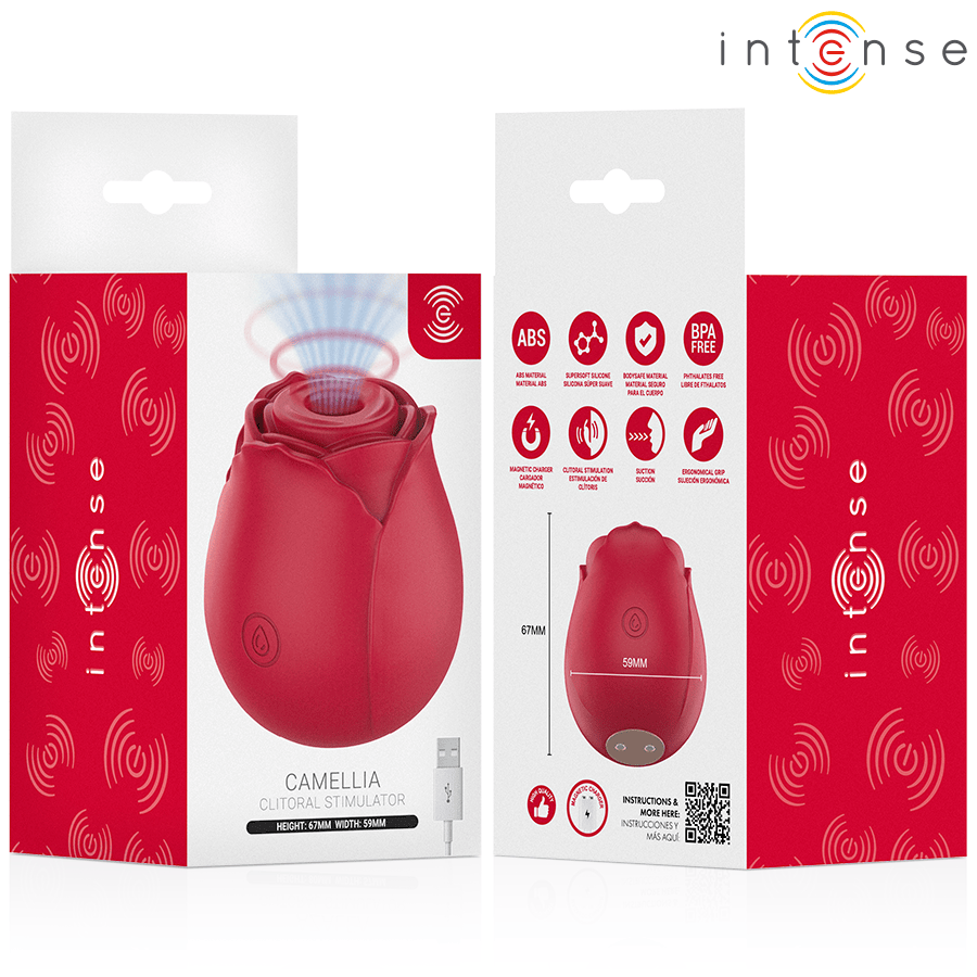 Auflegevibrator Camellia mit Druckwellen Bordeaux – Ansicht 6