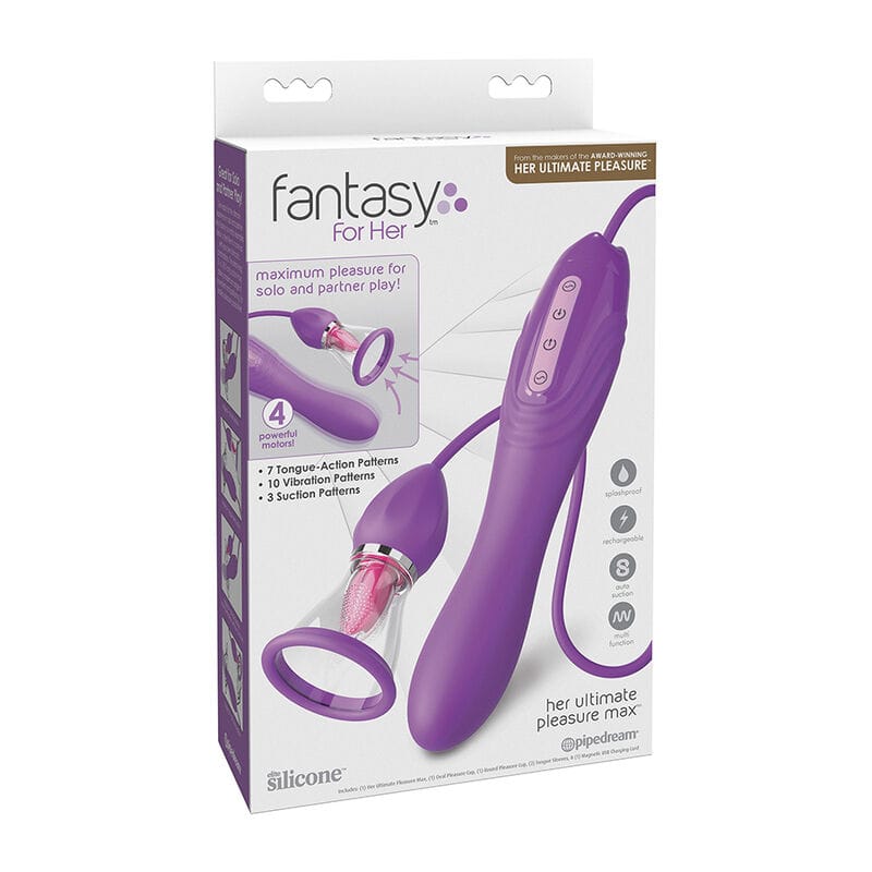 Auflegevibrator Ultimate Pleasure Max mit Saugfunktion und Zunge Lila – Ansicht 5