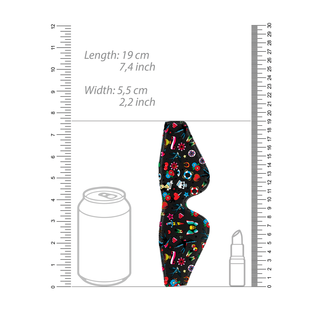 Augenmaske Ouch mit Tattoo-Print Bunt 19,5 cm – Ansicht 6