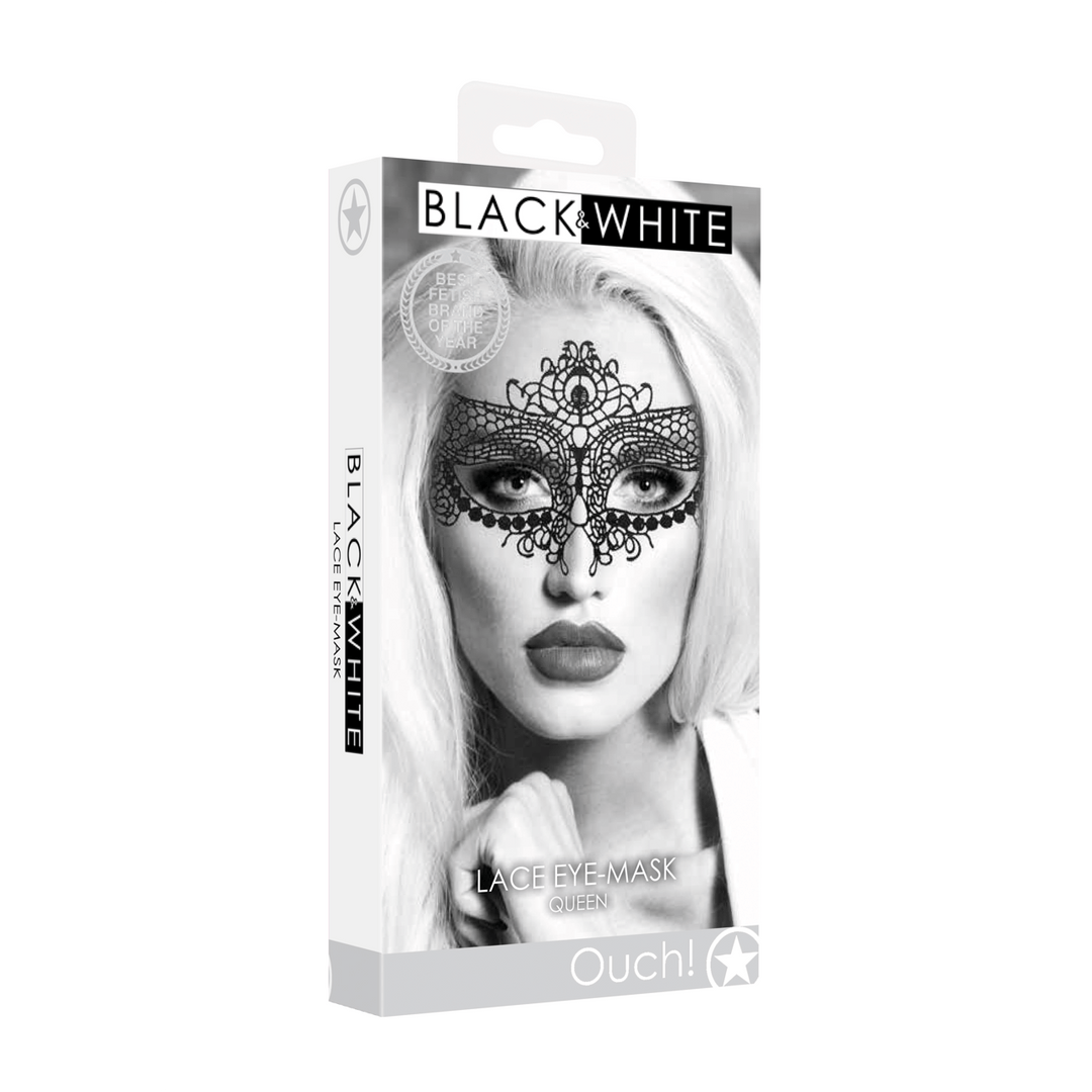 Augenmaske Ouch Black and White Queen aus Spitze 23,5 cm – Ansicht 2