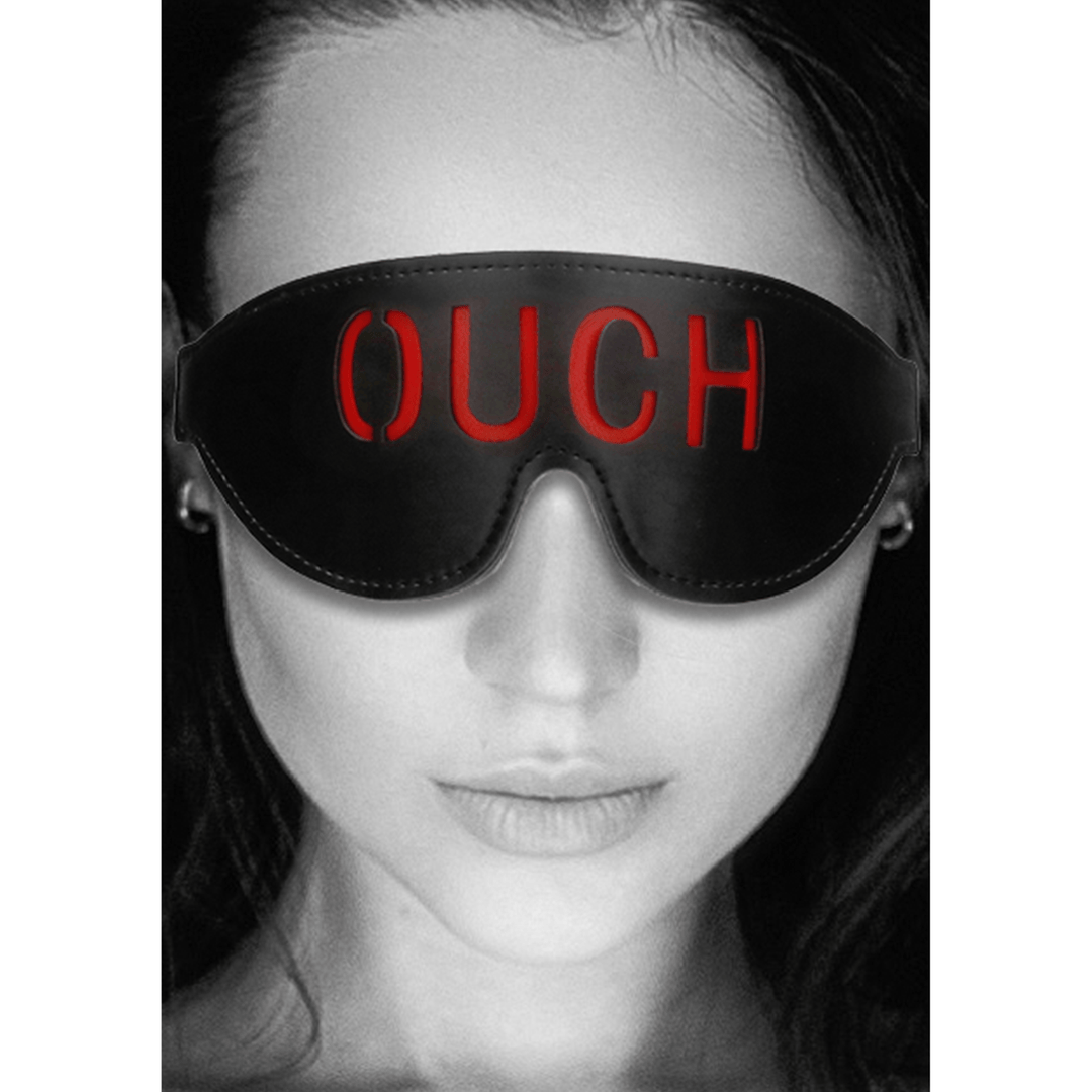 Augenmaske Ouch mit Schriftzug OUCH Schwarz 24,5 cm