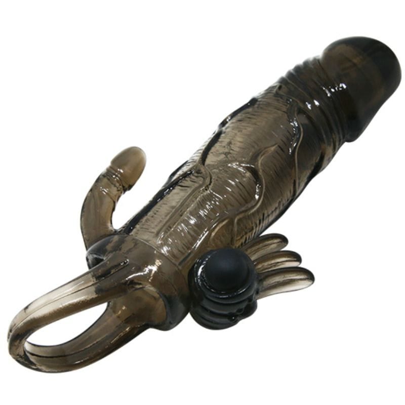 Baile - Brave Man Penishülle mit Klitoris und Analstimulation Doppelte Kugel Schwarz 16.5 cm