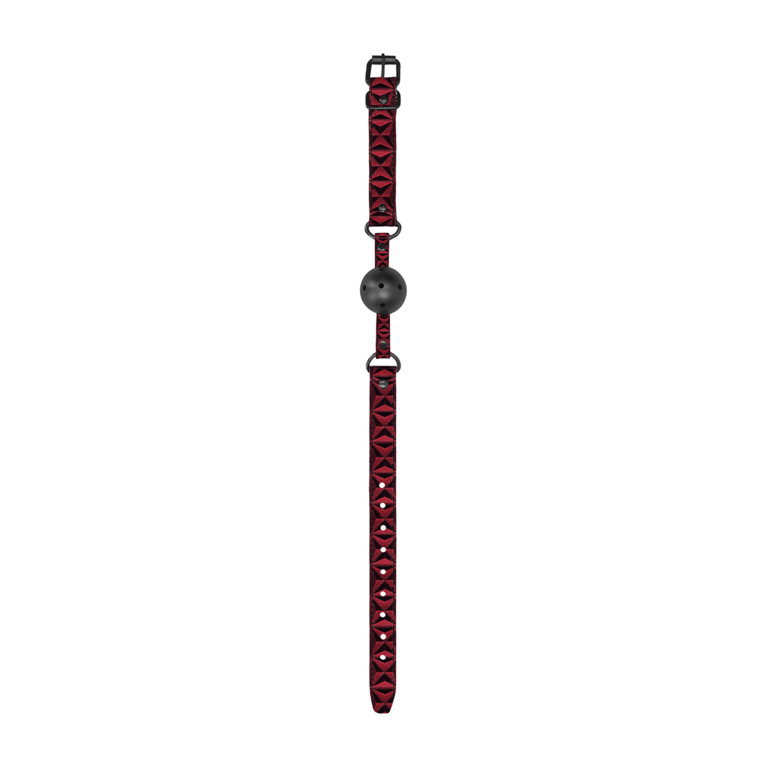 Ballknebel Ouch atmungsaktiv Schwarz oder Rot 62 x Ø 4,4 cm – Ansicht 12