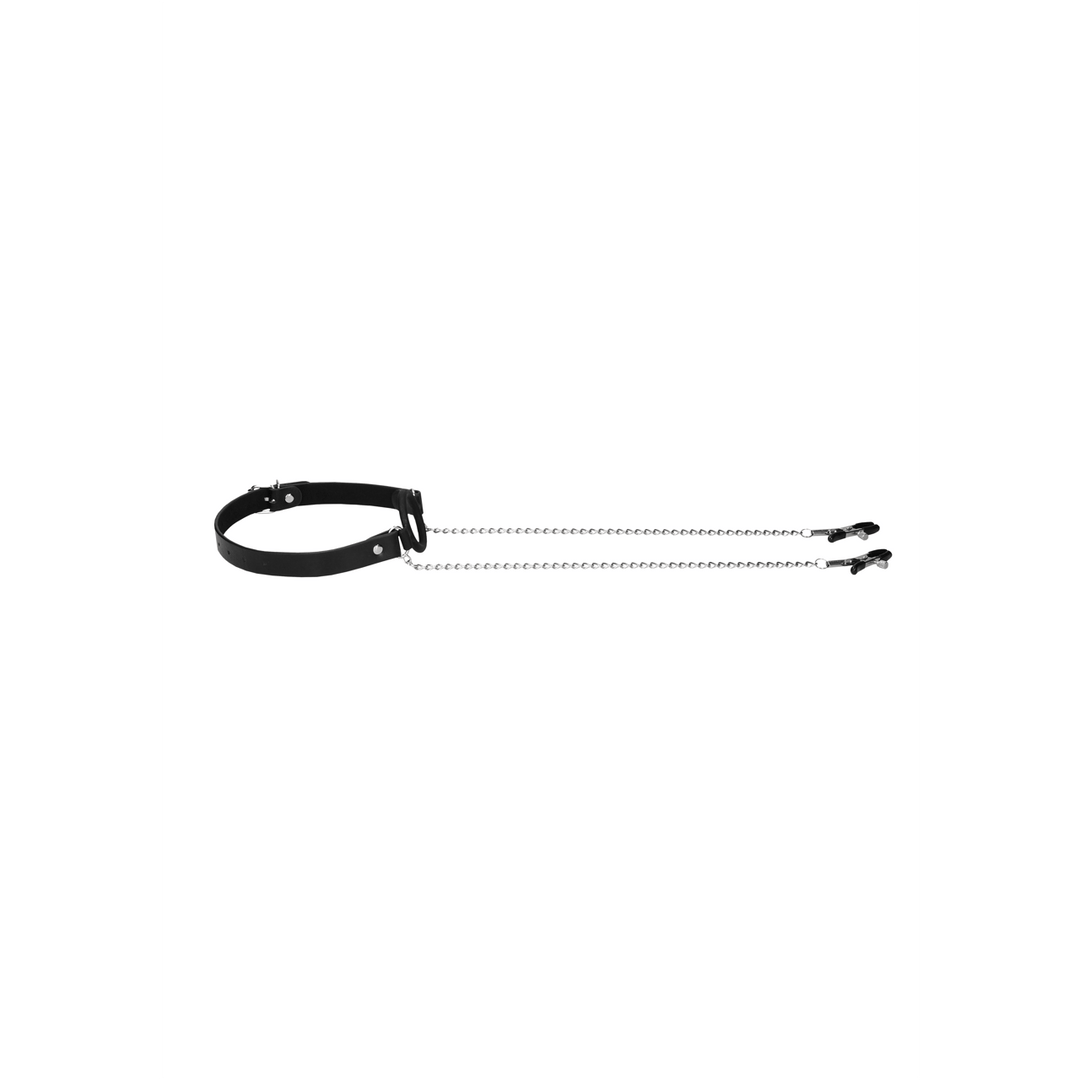 O-Ring-Knebel Ouch mit Nippelklemmen Schwarz 62 cm – Ansicht 5