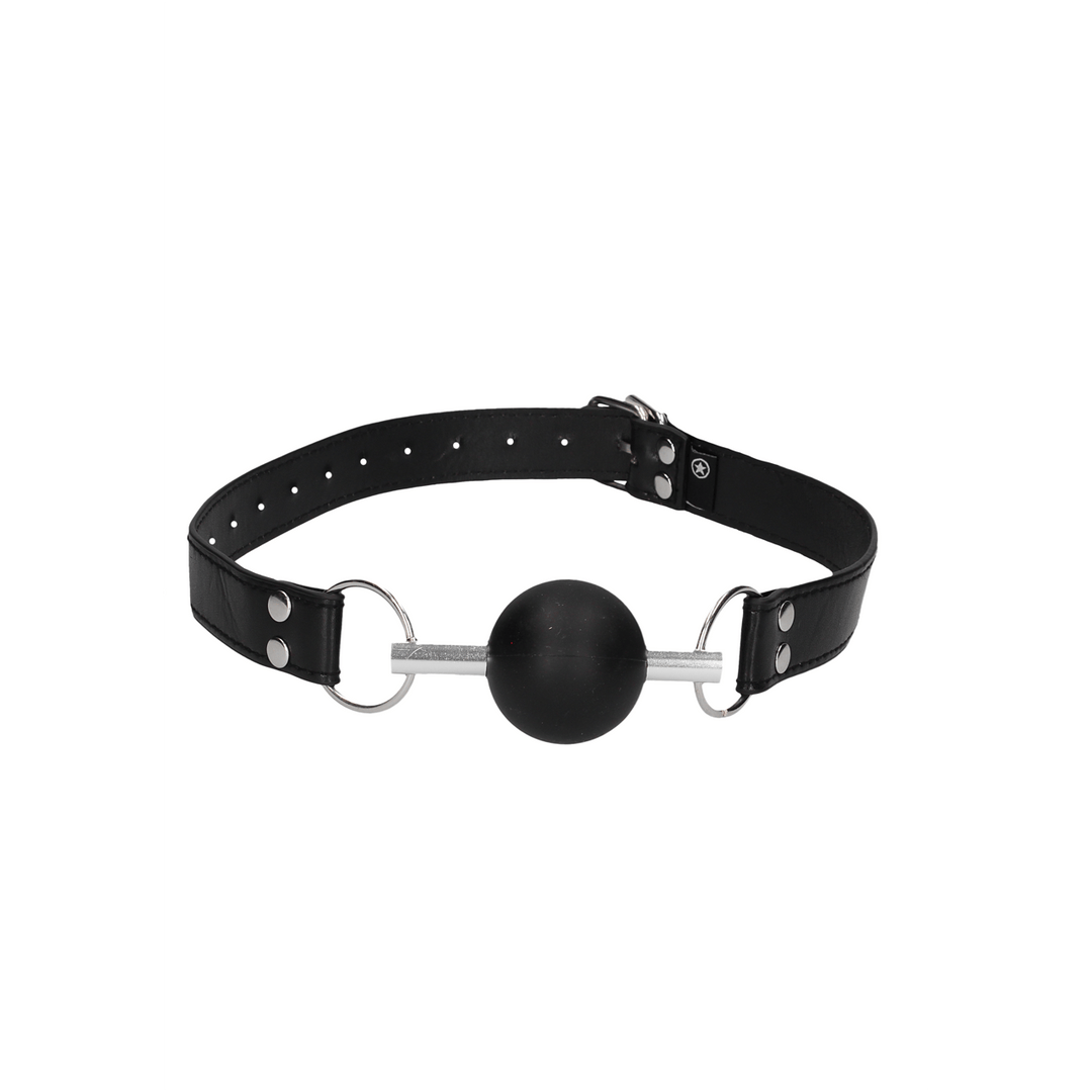 Ballknebel Ouch Black-White massiv Schwarz 13 x Ø 2,3 cm – Ansicht 4