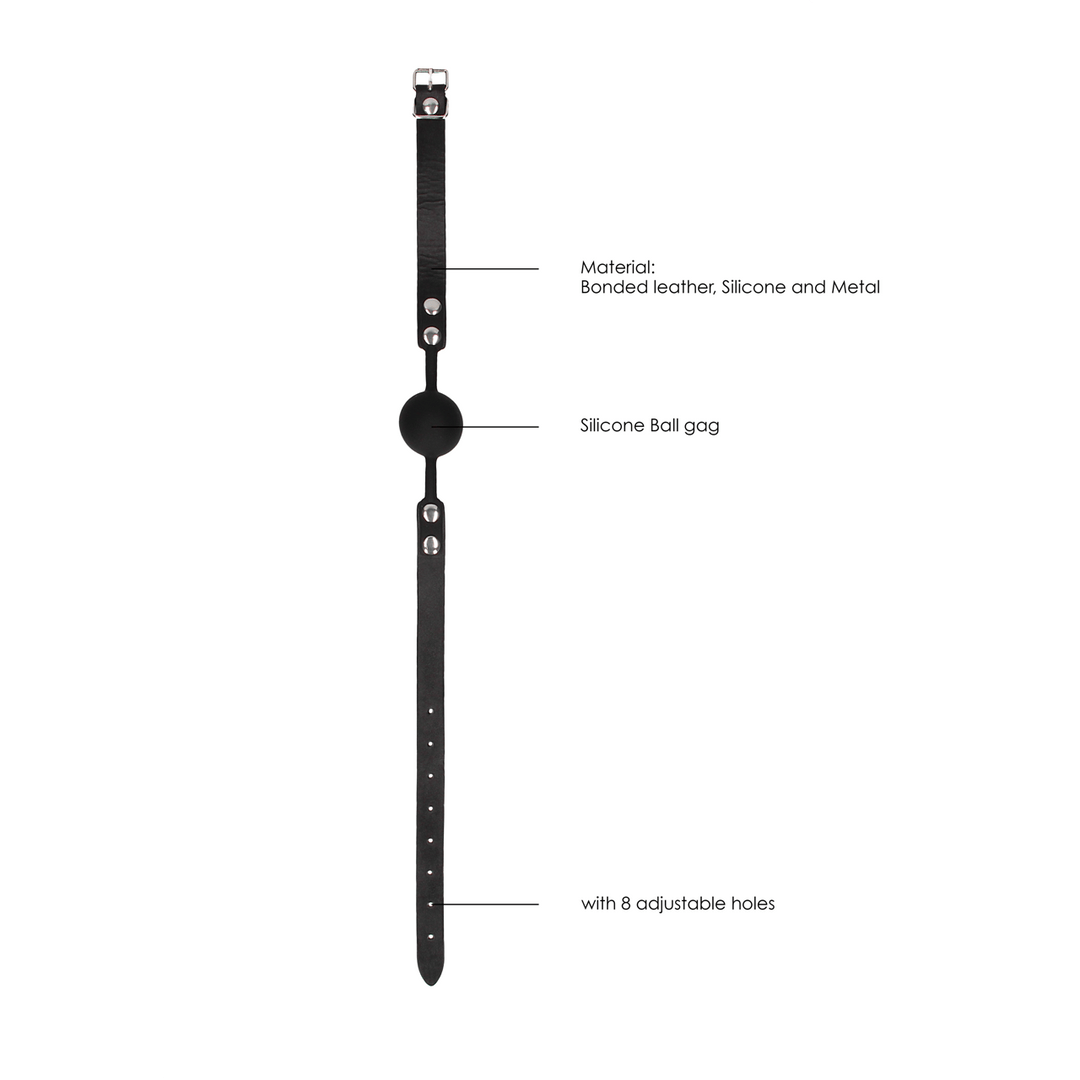 Ballknebel Ouch aus Silikon massiv Schwarz 62 x Ø 4,2 cm – Ansicht 7