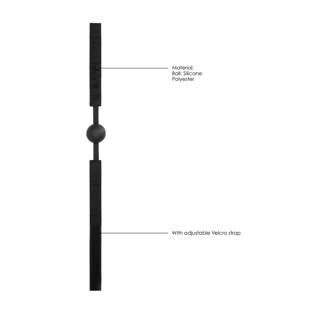 Ballknebel Ouch aus Silikon mit Klettverschluss Schwarz 62,5 cm – Ansicht 6