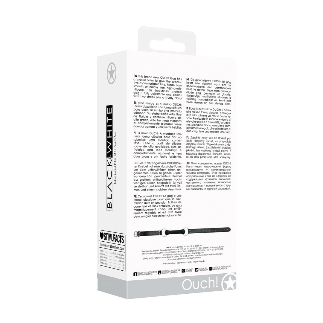 Beißknebel Ouch aus Silikon Schwarz 12,5 x Ø 2 cm – Ansicht 3