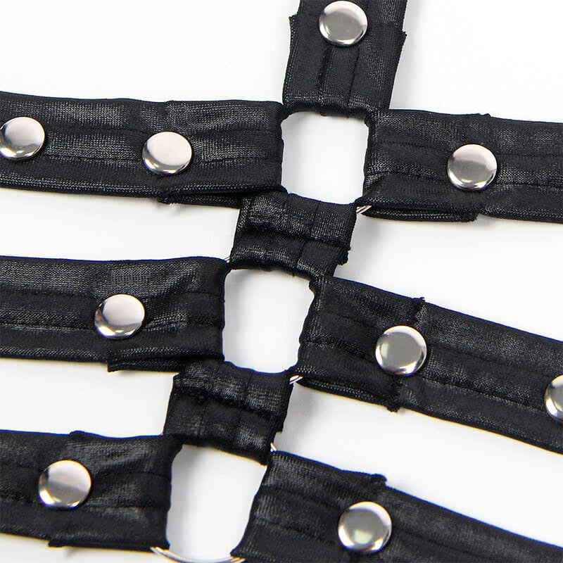 Body 954413 Bondage-Body aus Leder Schwarz L/XL