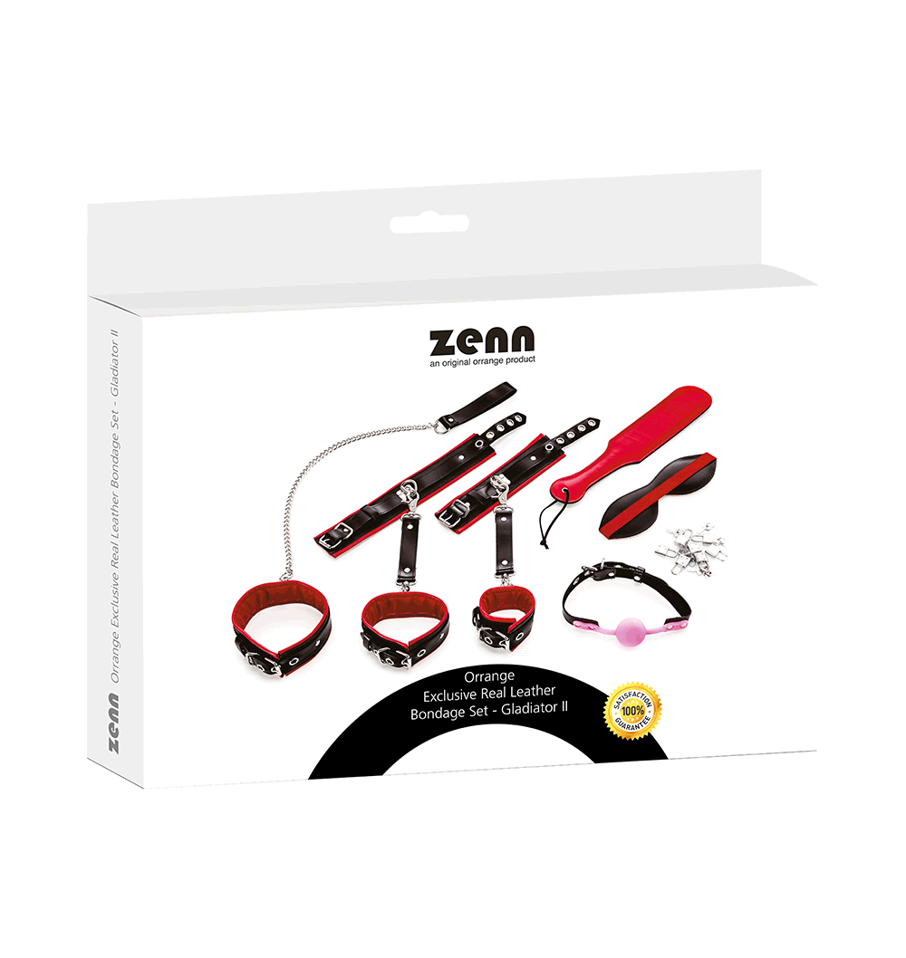 Bondage-Set 11-teilig rot-schwarz