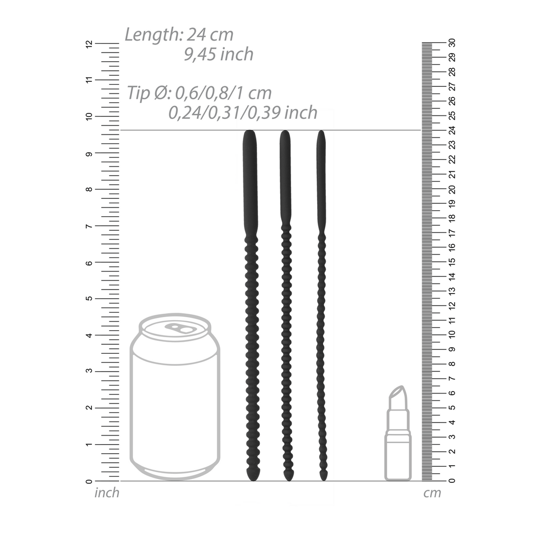 Dilator-Set Ouch aus Silikon dreiteilig Schwarz 24 x Ø 1 cm – Ansicht 3